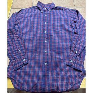 Ralph Lauren Classic Fit Blue Red Plaid Cotton L/S Pony Button Shirt Sz‎ Small